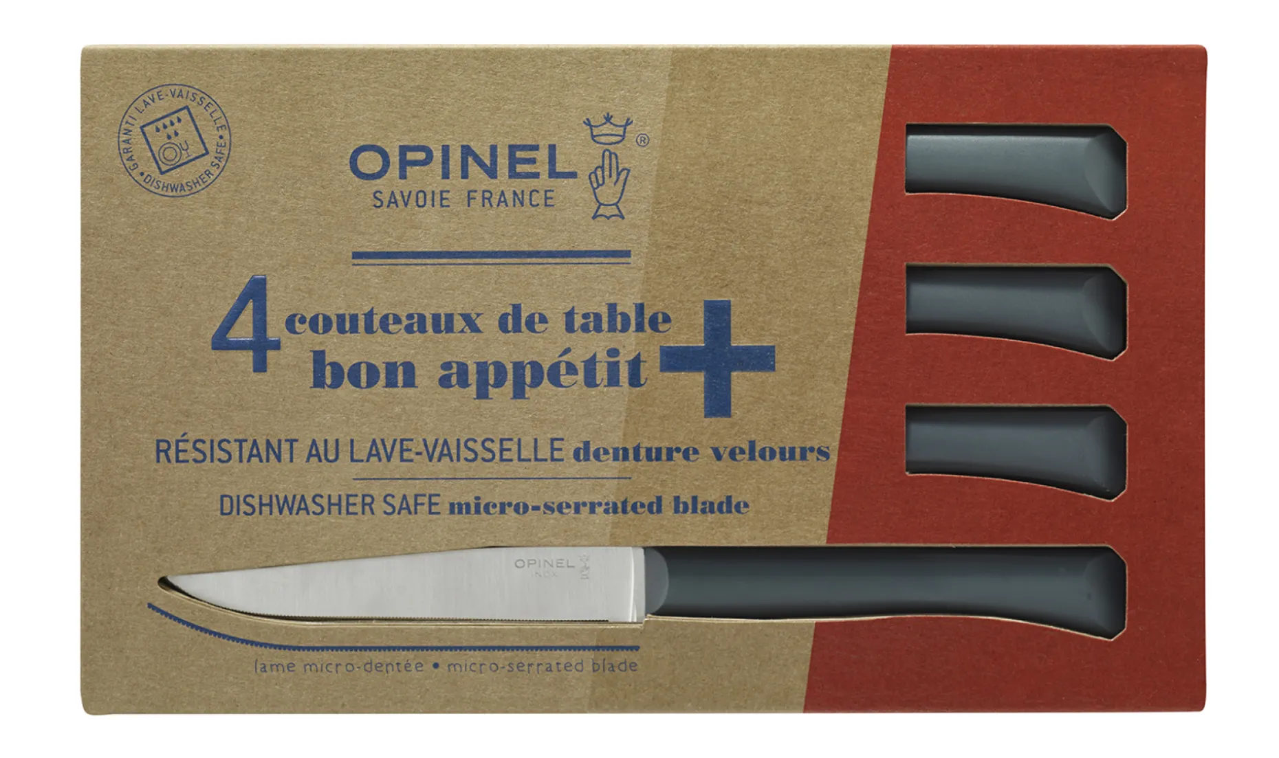 Coffret de 4 couteaux de table Bon Appétit + Anthracite